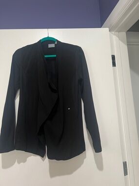 Athleta Black Draped Open-Front Blazer XS